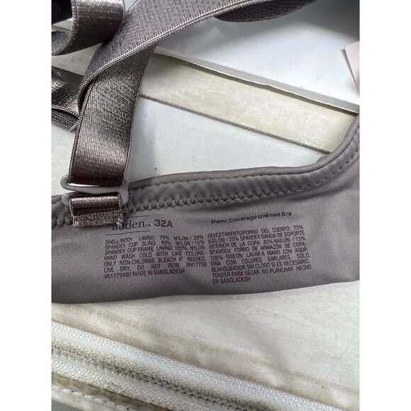 Auden Demi Coverage Unlined Bra Size 32A Underwire Rocket City Gray NEW - Picture 4 of 5
